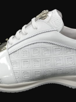 Mauri Shoe #8840 White / Embossed Nappa Leather / Patent Leather / Baby Crocodile