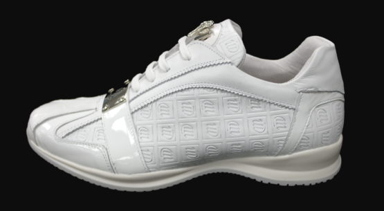 Mauri Shoe #8840 White / Embossed Nappa Leather / Patent Leather / Baby Crocodile