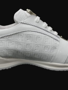 Mauri Shoe #8840 White / Embossed Nappa Leather / Patent Leather / Baby Crocodile