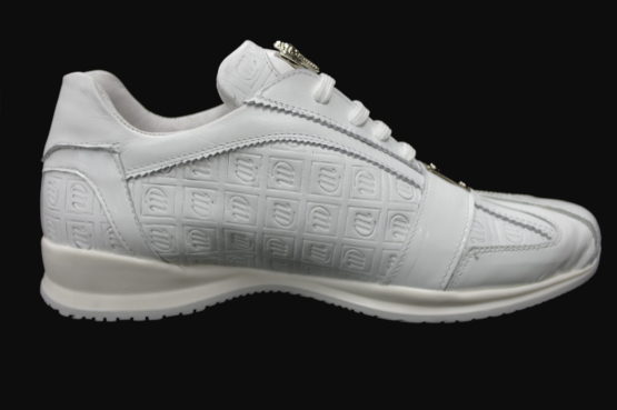 Mauri Shoe #8840 White / Embossed Nappa Leather / Patent Leather / Baby Crocodile