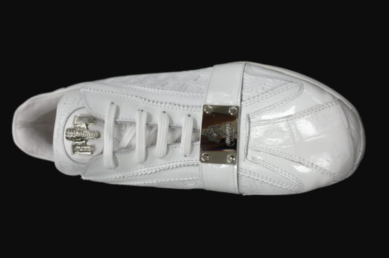 Mauri Shoe #8840 White / Embossed Nappa Leather / Patent Leather / Baby Crocodile