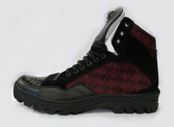 Mauri Boot 8865 black Ruby Red Aligator on Toe Mauri M Fabric Sued & Nappa Leather