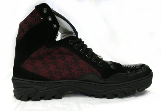 Mauri Boot 8865 black Ruby Red Aligator on Toe Mauri M Fabric Sued & Nappa Leather