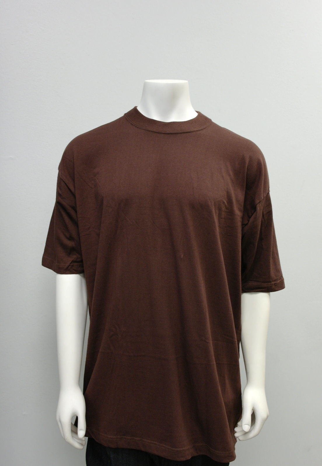 Gemrock Plain Brown Shirt Crew-neck 100% Best Quality Cotton