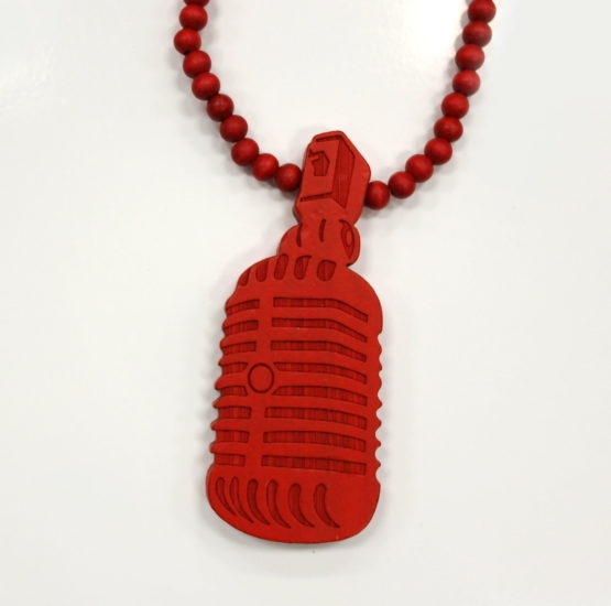 Wood Mic Chain / Color: Red