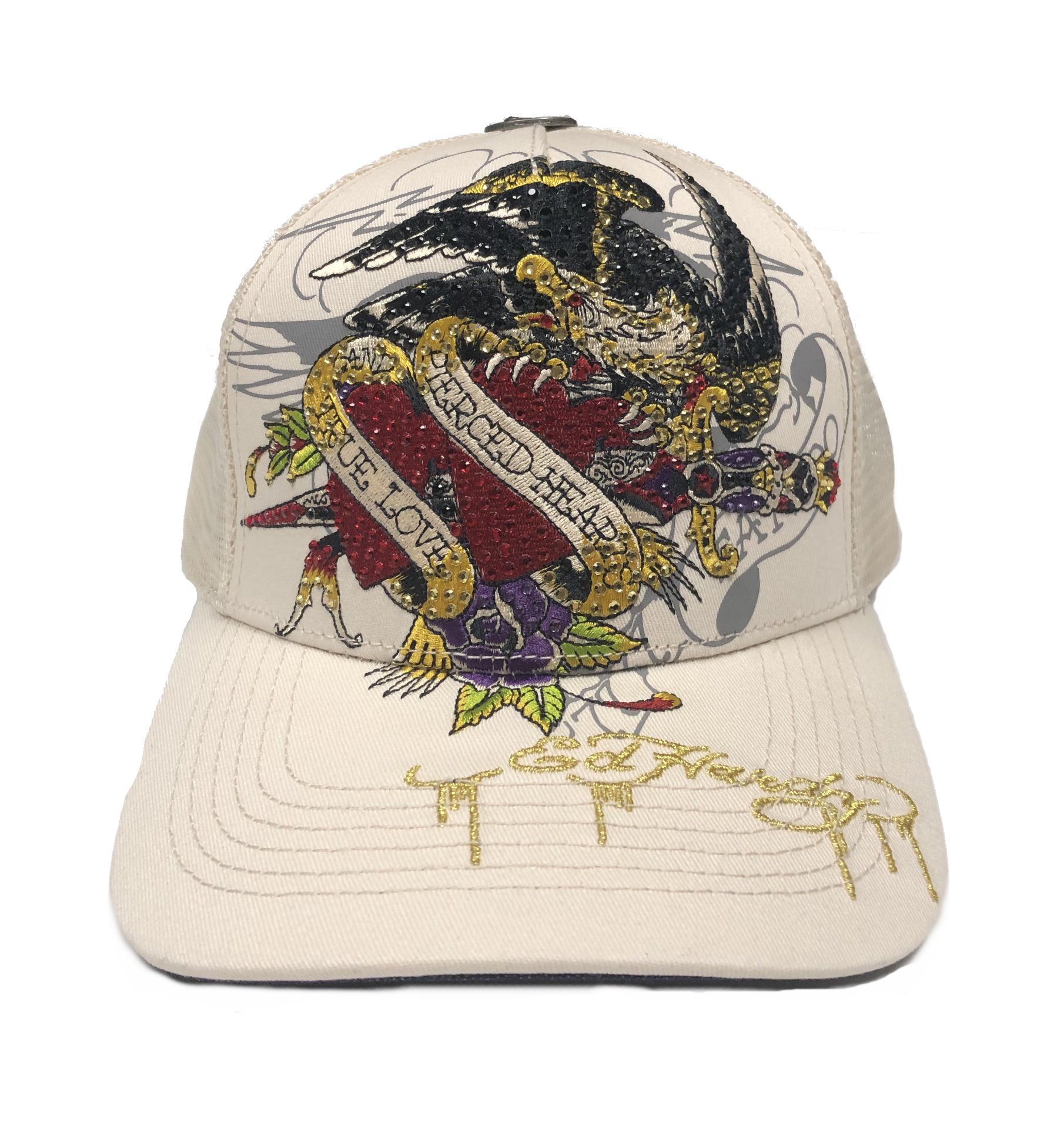 PIERCED EAGLE RHINESTONE TRUCKER HAT5